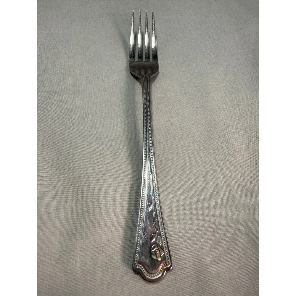 Estia Rosette 33 pc Replacement Flatware Long Stem Rose Beaded Trim Discontinued